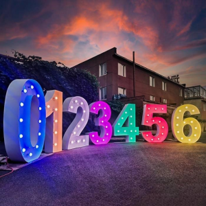 Location Grand Chiffre lumineux de 0 à 9 -Hauteur 1m20 -Multicolore RGB