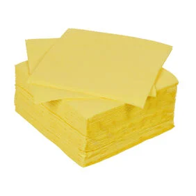 Serviette jetable 2 plis jaune canari x40