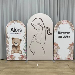 Location Support X3 + Toile de Fond BABY SHOWER