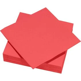 Serviette carrée rouge 2 plis en papier x40