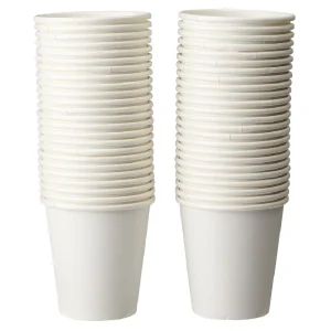 Lot de 50 gobelets jetables 20cl carton uni blanc