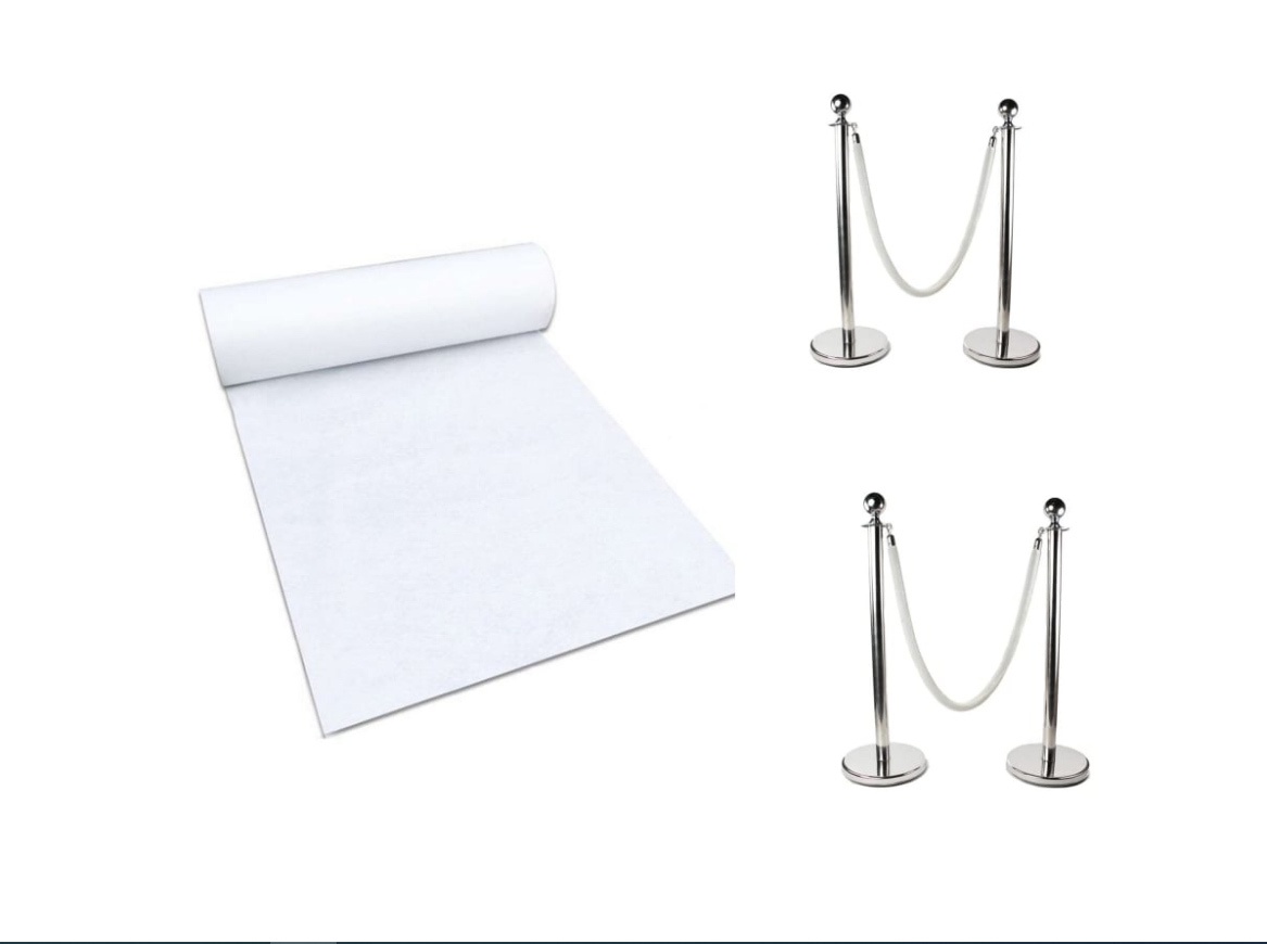 Location Potelet de guidage Argent + tapis