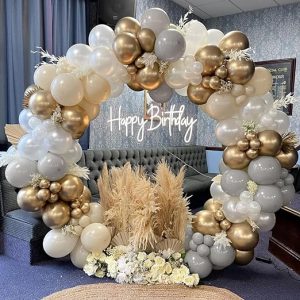 Guirlande de ballons  Blancs Dorés ( achat)