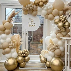 Guirlande de ballons  Blanc , Or  ( achat)