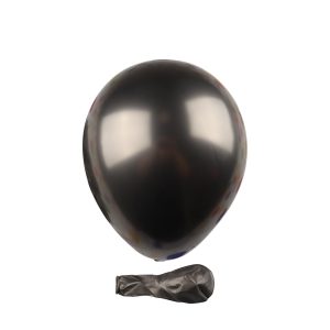 Ballons Noir  Brillant Métalliques 10 pouces  ( 25.4 cm gonflés ) X15 Pièces