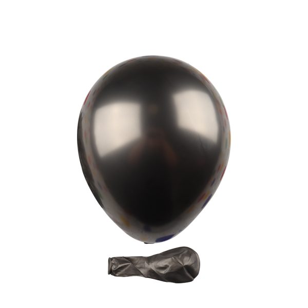 Ballons Noir  Brillant Métalliques 10 pouces  ( 25.4 cm gonflés ) X15 Pièces