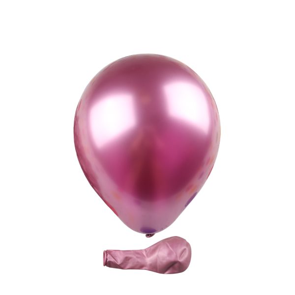 Ballons Rose  Brillant Métalliques 10 pouces  ( 25.4 cm gonflés ) X15 Pièces