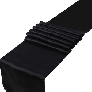 Chemin de Table en Satin   Noir 30cm x 275cm (Achat)