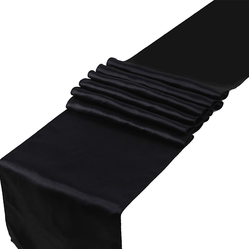 Chemin de Table en Satin Noir 30cm x 275cm (Achat)