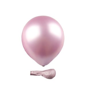 Ballons Rose Clair Brillant Métalliques 10 pouces  ( 25.4 cm gonflés ) X15 Pièces