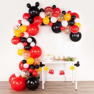 Guirlande de ballons Blanc, Jaune ,Noir ,Rouge  ( achat)