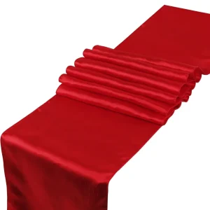 Chemin de Table en Satin  Rouge  30cm x 275cm (Achat)