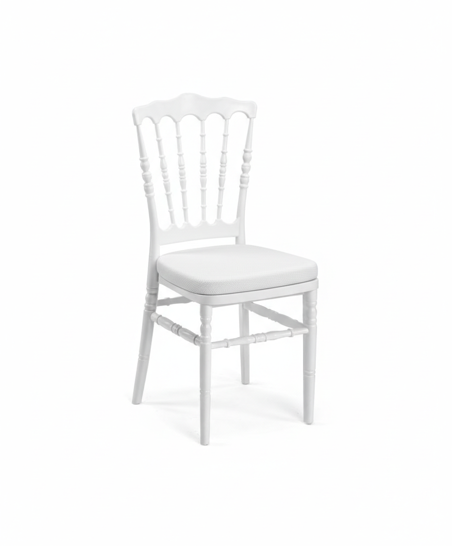 Location Chaise Napoléon Blanche avec Assise