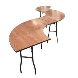 Table pliante serpentine en bois