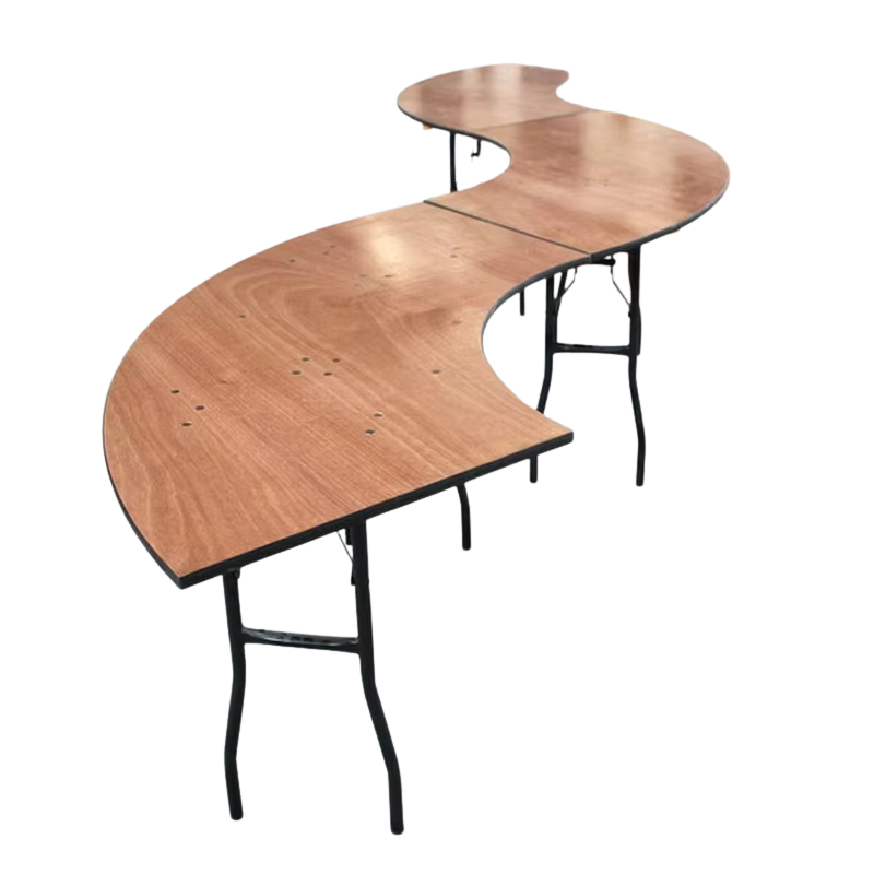 Table pliante serpentine en bois